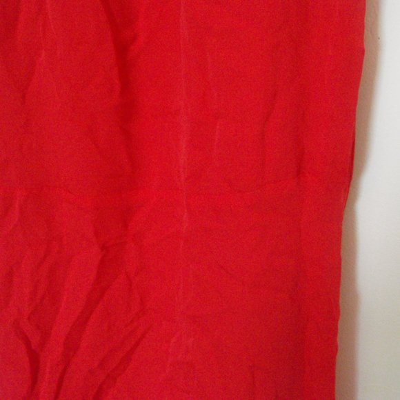 Parker | Red Asymmetrical Hem Flutter Sleeve Dress - Picture 11 of 13
